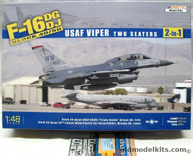 Kinetic 1/48 F-16DG / F-16DJ Block 40/50 USAF Viper (Falcon) - USAF 555FS 'Triple Nickel' Aviano AB Italy / 35th FW PACEF Misawa AB Japan, K48005 plastic model kit